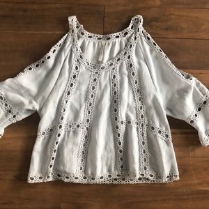 Crocheted light blue top